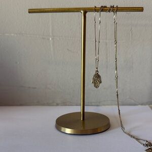 Lotus Jewelry Studio gold charm necklace - beaded ball chain with Hamsa pendant